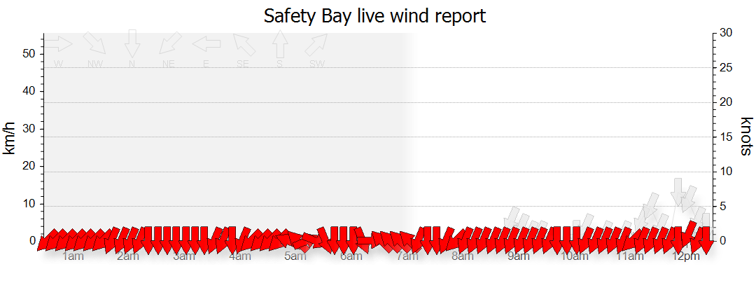 Live wind graph for SAFETY BAY