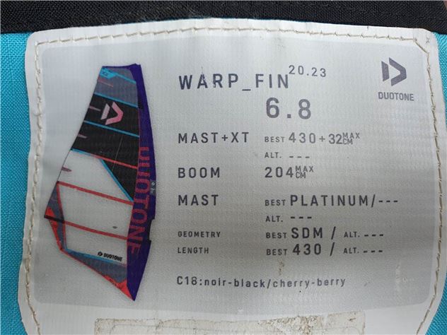 2023 Duotone Warp Fin - 6.8 metre