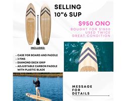  10"6 Woody Kokomo Paddle Board Package 32 inches 10' 6" stand up paddle wave & cruising board