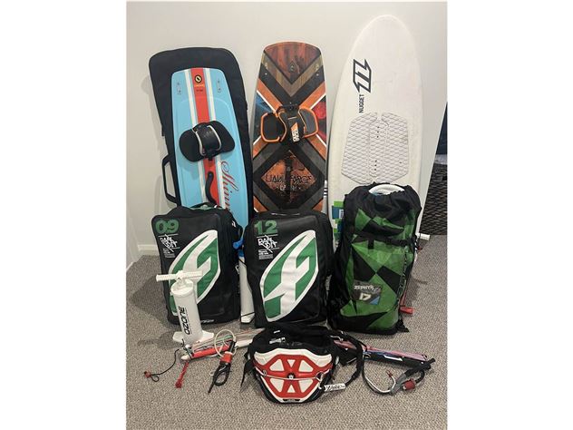 2014  Full Kiteboarding Setup-3Kites, 3Boards