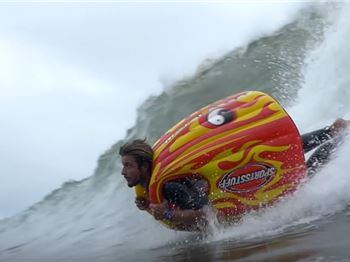 Surfing a Sumo: One VERY Unorthodox Surf Craft. - Surfing News