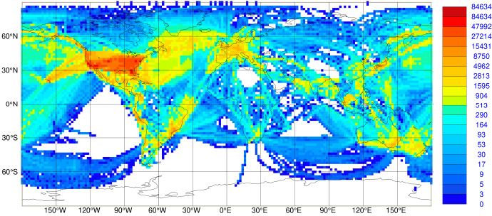 World Wide Coverage of Observations from Aircraft