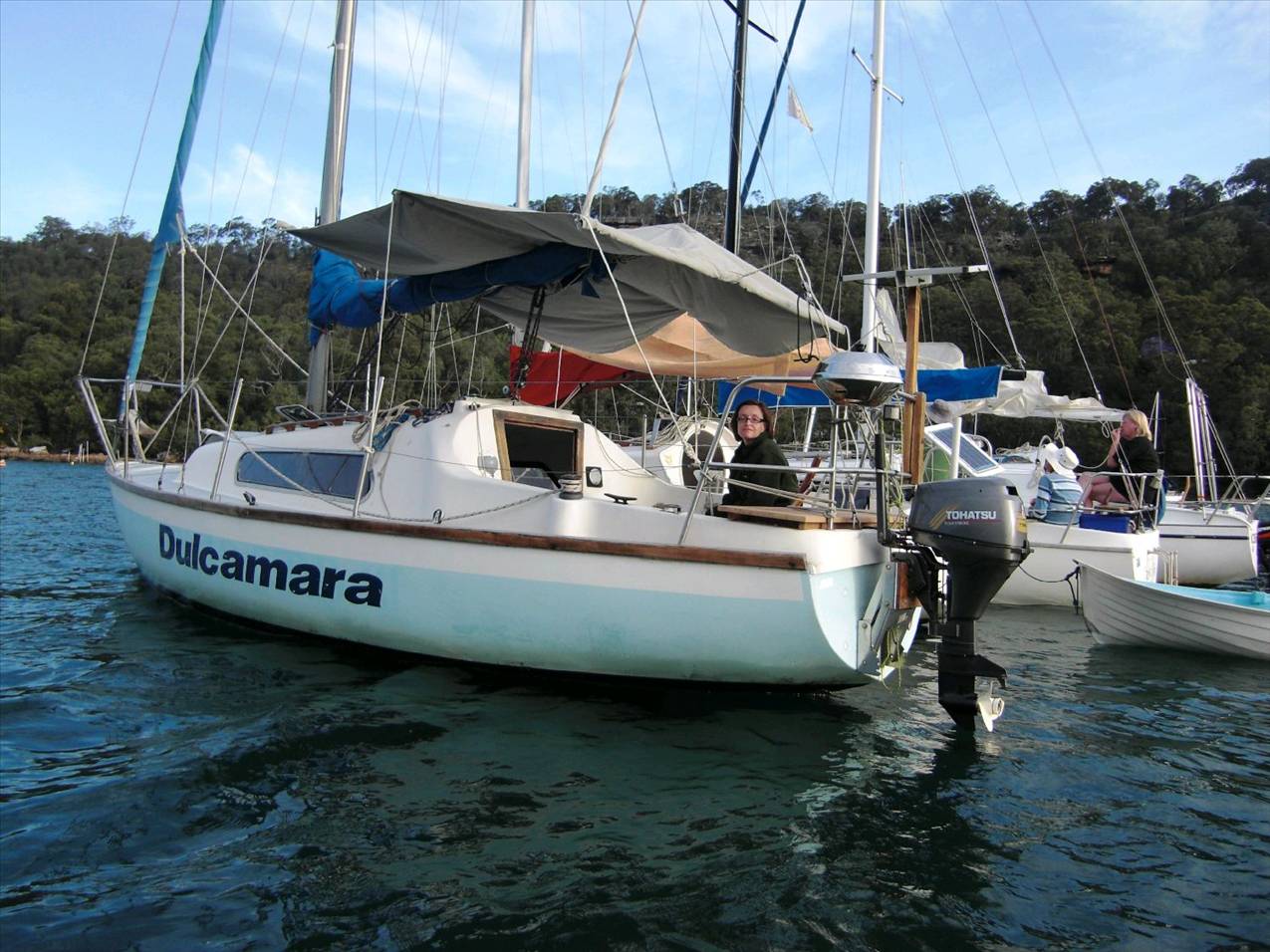 sailboat with outboard motor